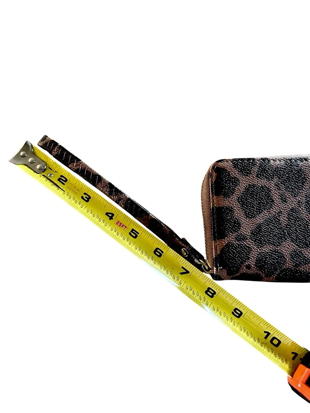 Leopard Print Zip-Around Wristlet Wallet - Brown
